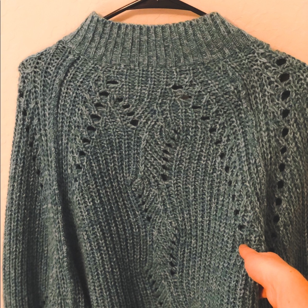 Turquoise blue oversized sweater